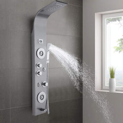 Bestsellrz® Shower Panel with Head and Faucet Led Waterfall Bath System - Aquoza™ Shower Panel and Faucet Brushed nickle A Aquoza™