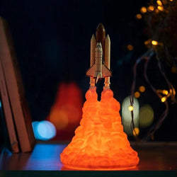 Bestsellrz® Space Rocket Night Lamp Shuttle Table Night Light - Spacence™ LED Night Lights Shuttle straight / 21cm Spacence™