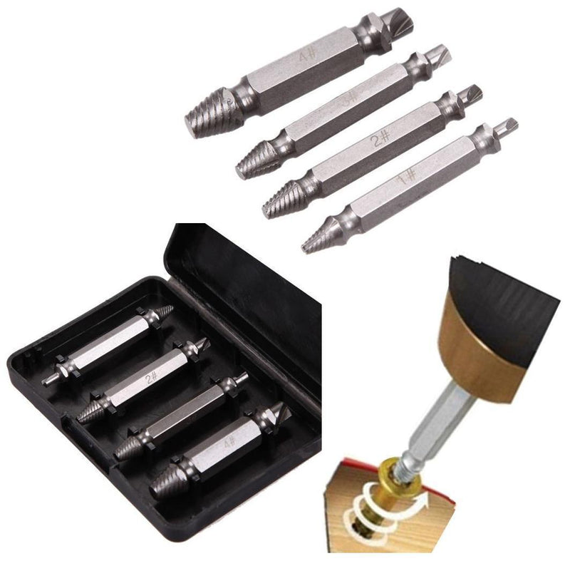 Bestsellrz® Stripped Screw Bolt Extractor Set Broken Damaged Screw Remover Kit Drill Bits Zytriss™