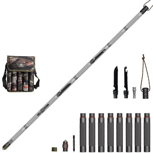 Bestsellrz® Survival Tactical Stick Walking Staff for Self Defense Trekking Pole - Exostik™ Tactical Stick 8 Tubes Exostik™