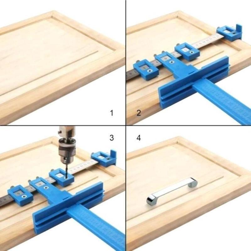 Bestsellrz® Template Angle Drill Guide Jig Cabinet Handle Guide Block - Drilocat™ Punch Hole Drill Locator Drilocat™