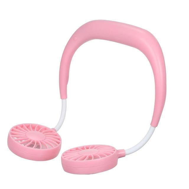 Bestsellrz® USB Neck Mini Fan Personal Rechargeable Portable Small For Travel Kids Fans Pink Swirlzy™