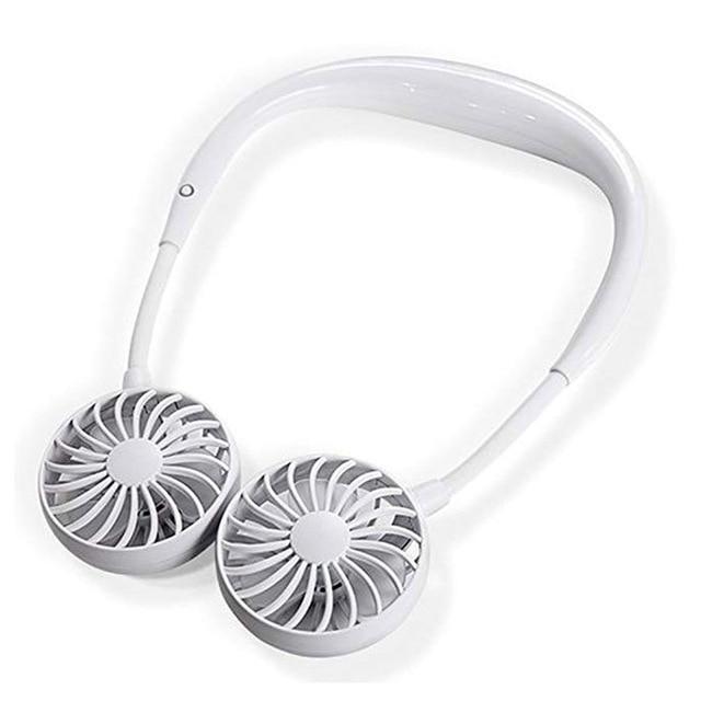 Bestsellrz® USB Neck Mini Fan Personal Rechargeable Portable Small For Travel Kids Fans White Swirlzy™