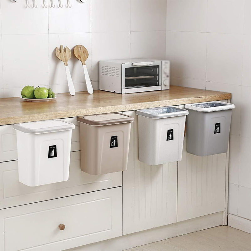 Bestsellrz® Wall Mount Kitchen Dustbin Garbage Can Cabinet - Push-Top Trash Can Waste Bins Ash Grey Push-Top Trash Can