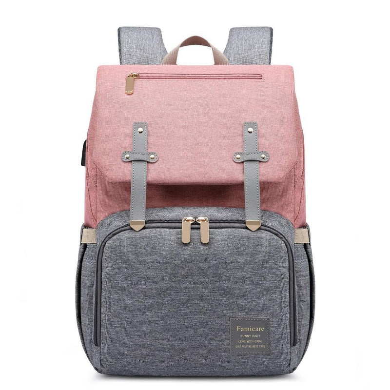 Bestsellrz® Waterproof Diaper Bag Backpack for Moms Baby Nappy Bags USB Port - MimiLove™ Diaper Bags Pink and Grey MimiLove™