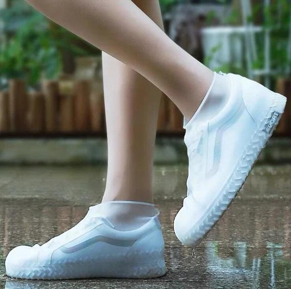 Bestsellrz® Waterproof Shoe Covers For Rain Travel Rubber Overshoes Reusable Shoes Covers White / S Shoelio™